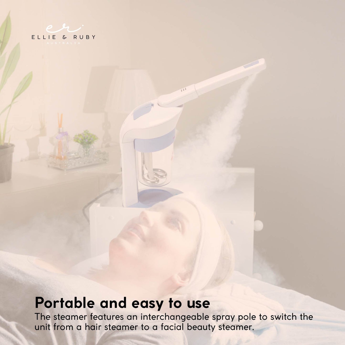 Ellie & Ruby 2-in-1 Facial Hair Steamer Ozone Steam Machine Portable Tabletop-3