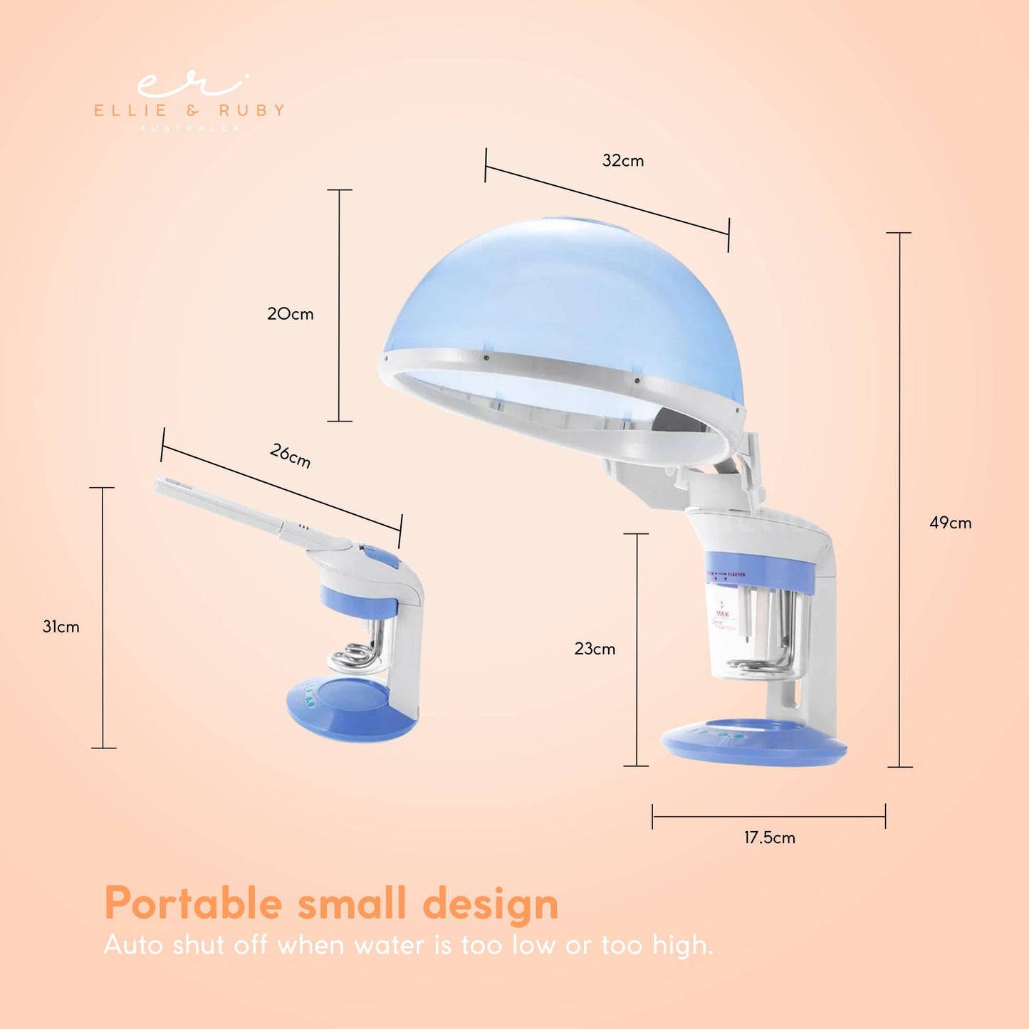 Ellie & Ruby 2-in-1 Facial Hair Steamer Ozone Steam Machine Portable Tabletop-4
