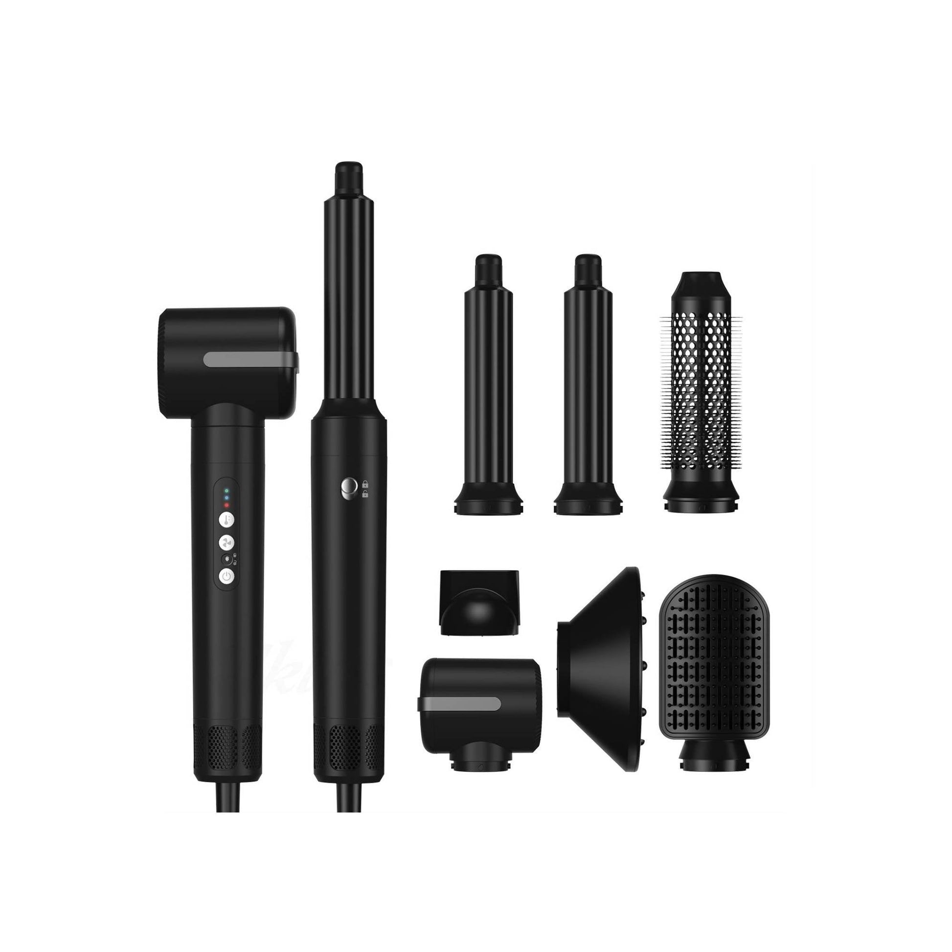 Ellie & Ruby 7-in-1 Hot Air Hair Styler Dryer Brush Curler Black 1400W-0