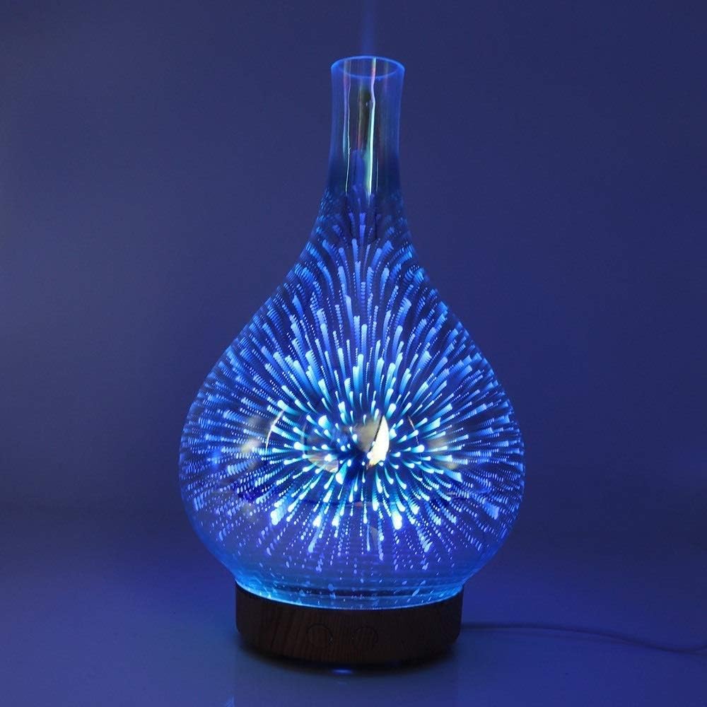 Essential Oil Aroma Diffuser - Mirror 3D Fireworks USB Aromatherapy Mist Humidifier-1