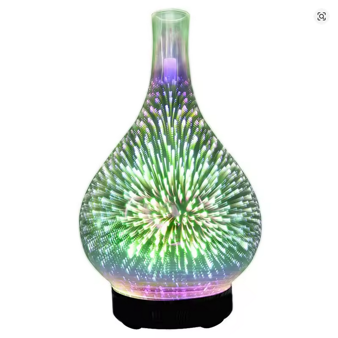 Essential Oil Aroma Diffuser - Mirror 3D Fireworks USB Aromatherapy Mist Humidifier-0