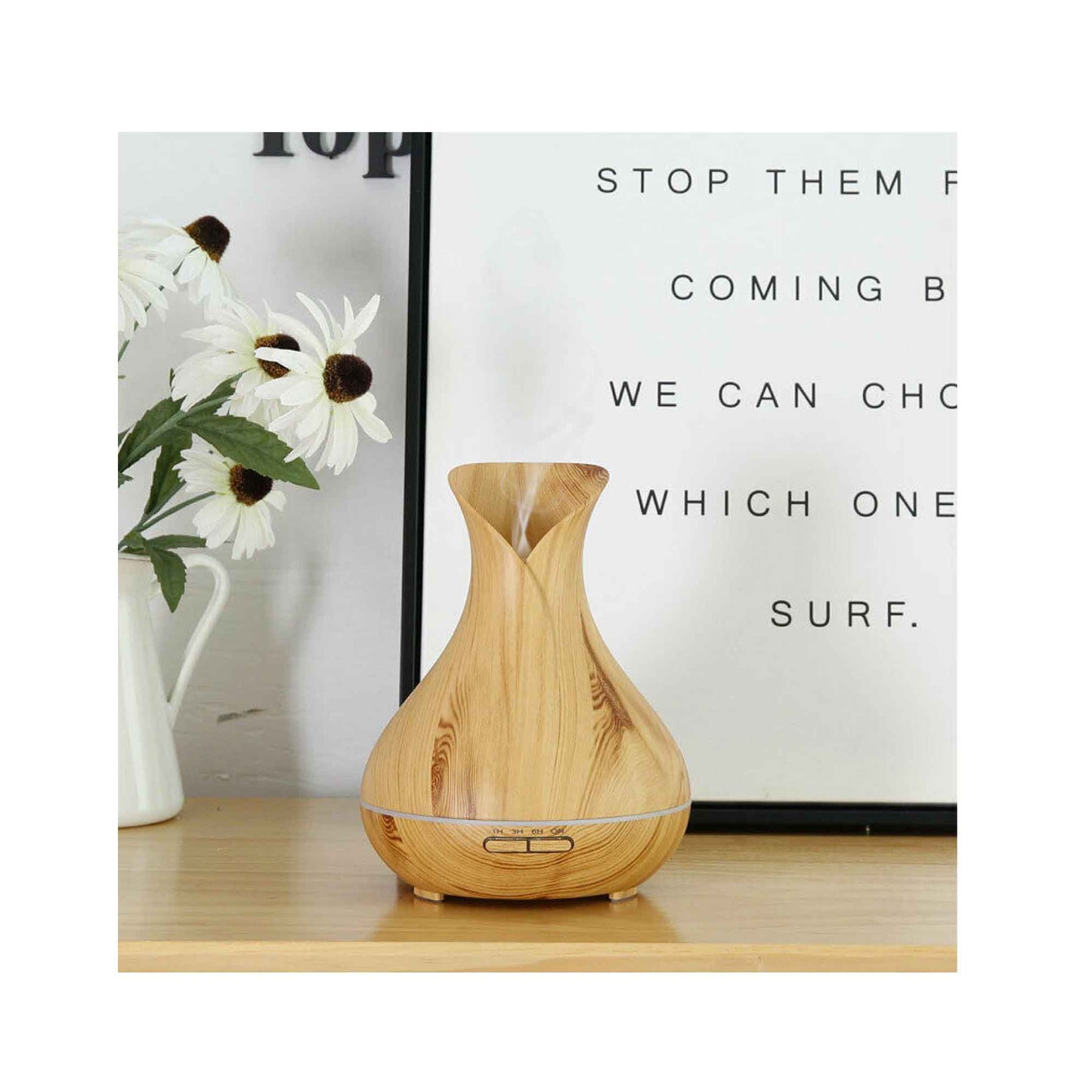 Essential Oil Aroma Diffuser Tulip Light Wood  -Ultrasonic Mist Humidifier-2
