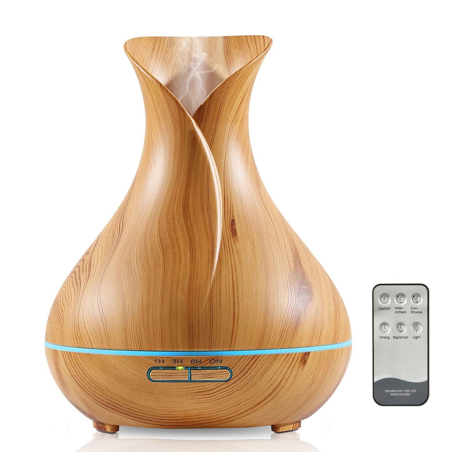 Essential Oil Aroma Diffuser Tulip Light Wood  -Ultrasonic Mist Humidifier-0