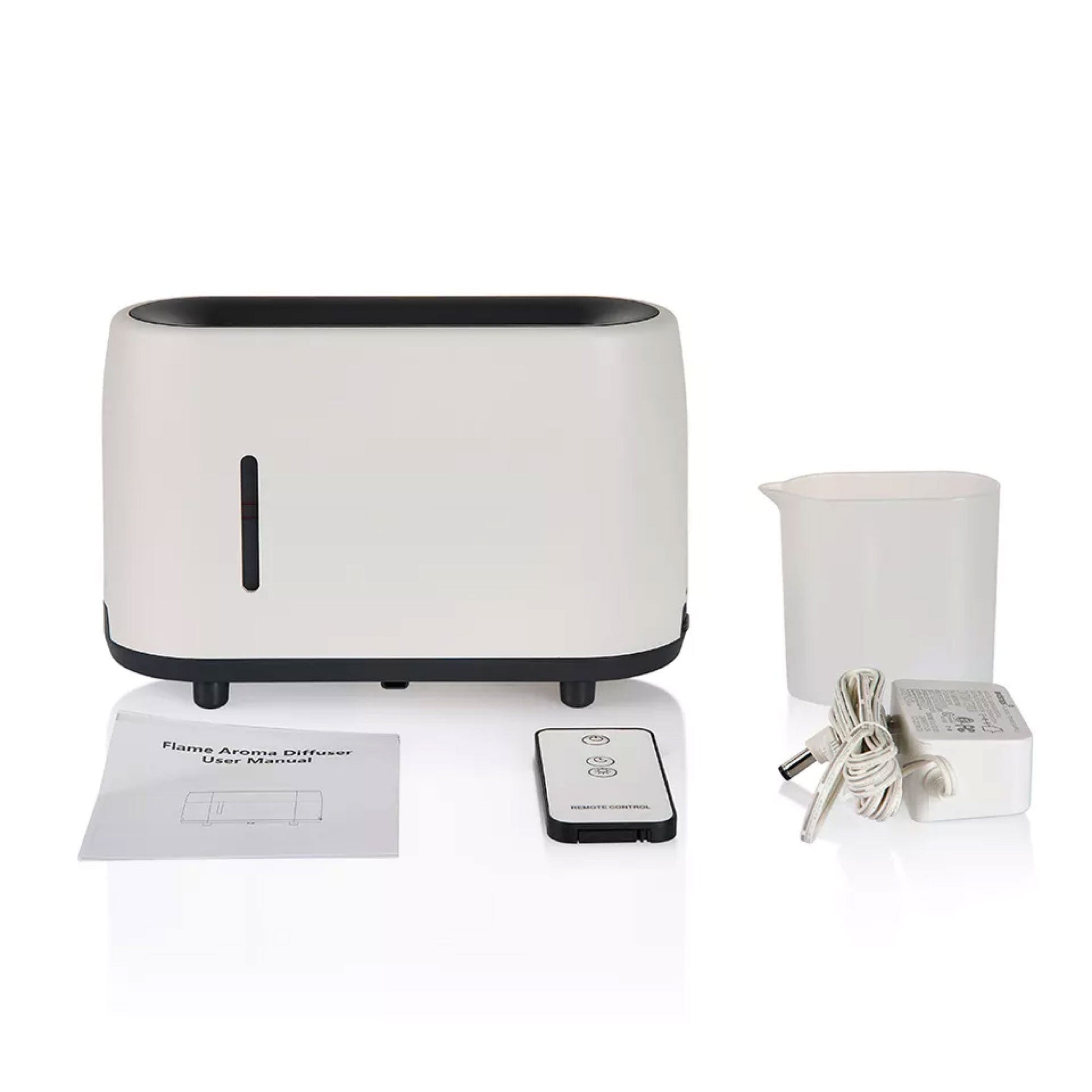 Essential Oil Aroma Diffuser and Remote - White 240ml Flame Fire Style Air Humidifier-4
