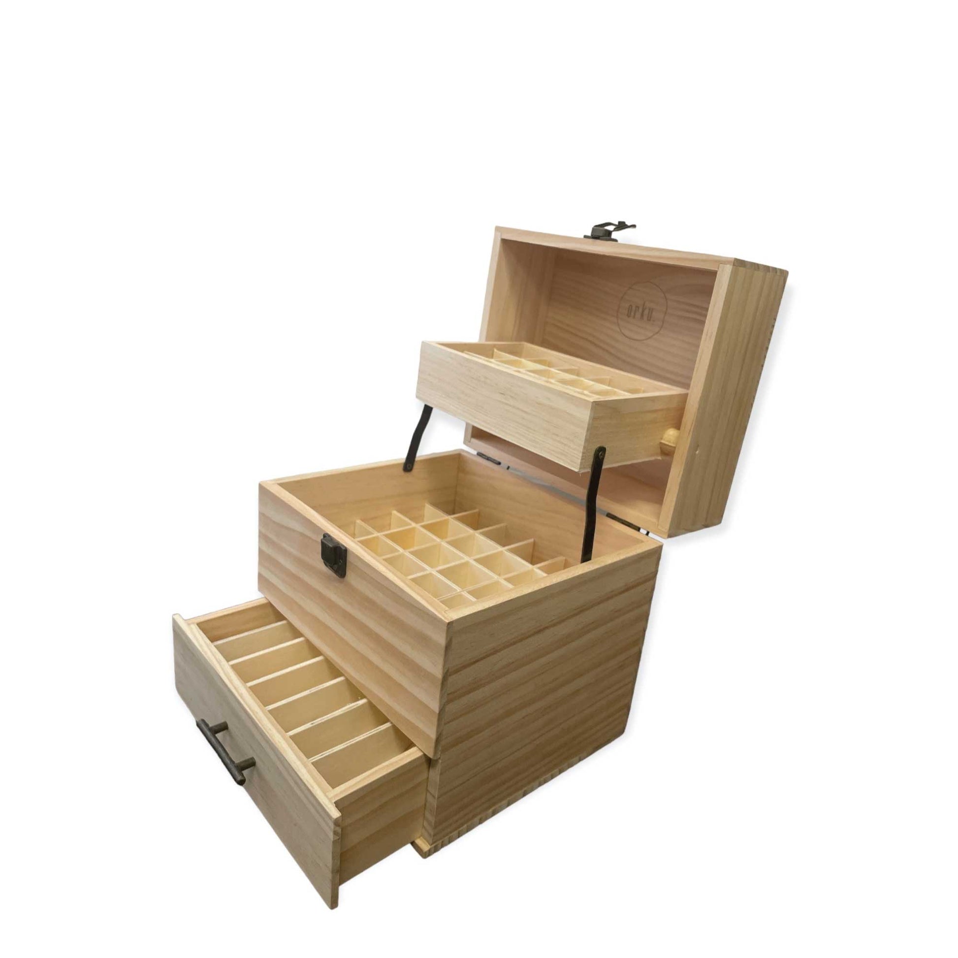 Essential Oils Wood Storage Box - Wooden Oil Bottle Slots-5