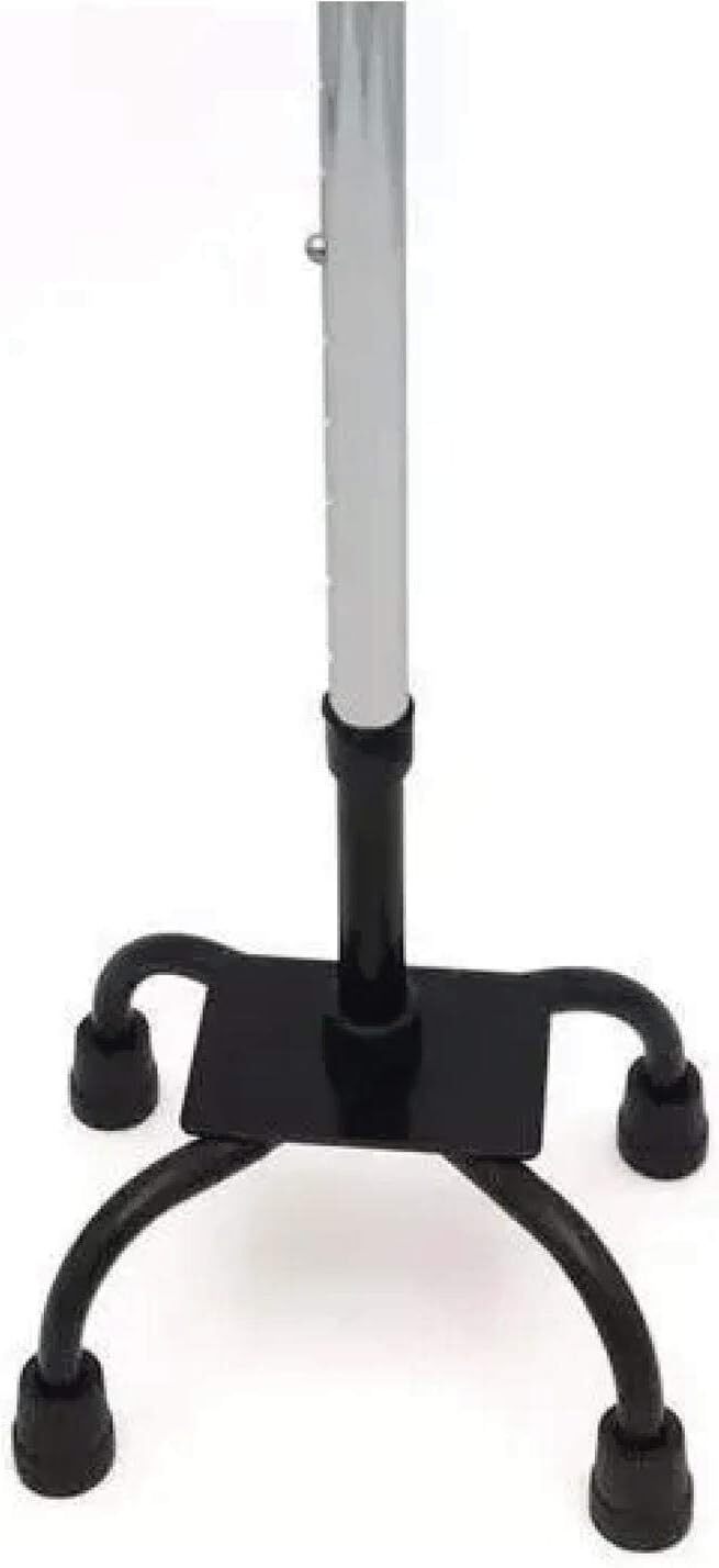 Adjustable Height Quad Cane Walking Stick Cane Folding Handle Metal - 4 Way-3