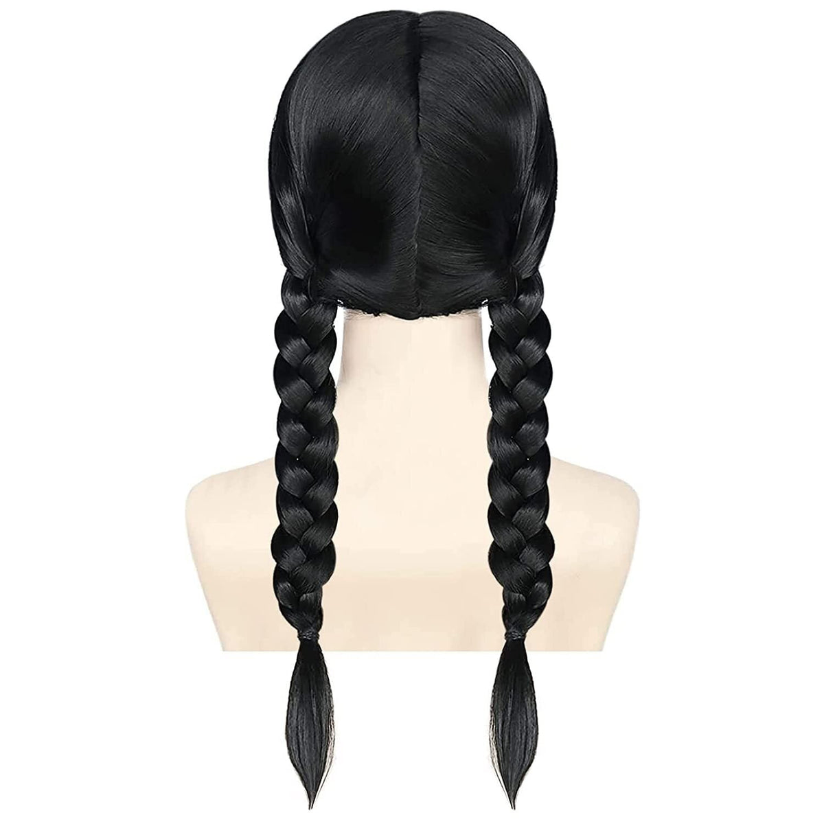 BRAIDED WIG Womens Plaited Hair Costume Party Schoolgirl Fancy Dress Braid - Black