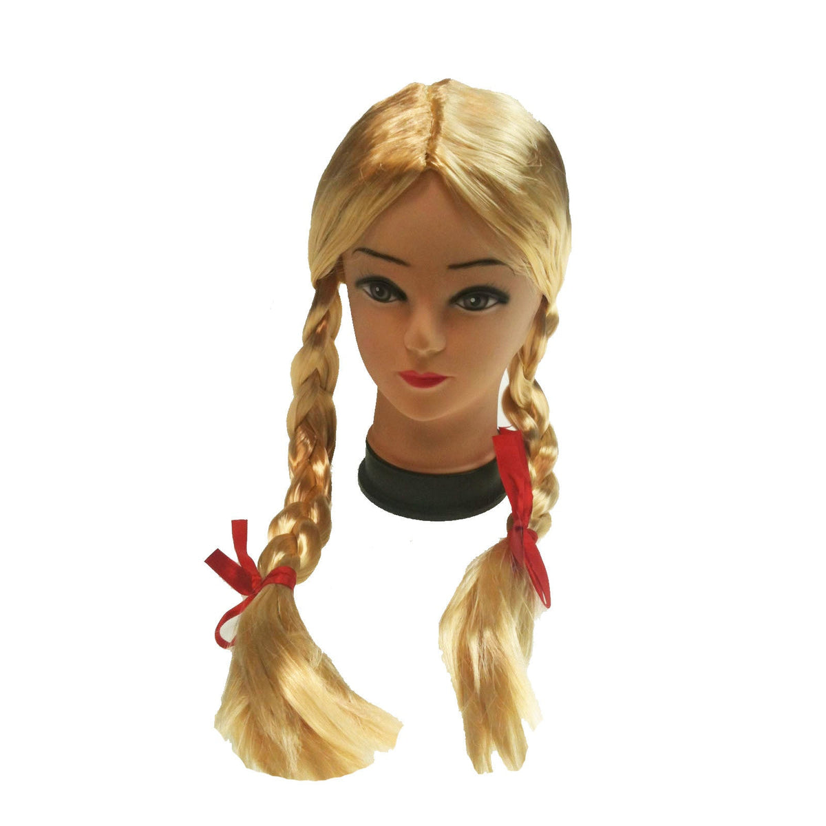 BRAIDED WIG Womens Plaited Hair Costume Party Schoolgirl Fancy Dress Braid - Blonde