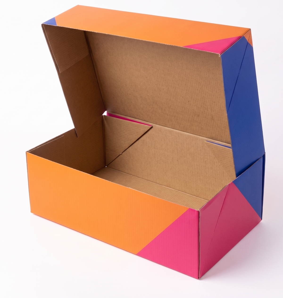 100x Flat-Pack Cardboard Boxes Carton w/ Geometric Print (260x130x90mm) Bulk