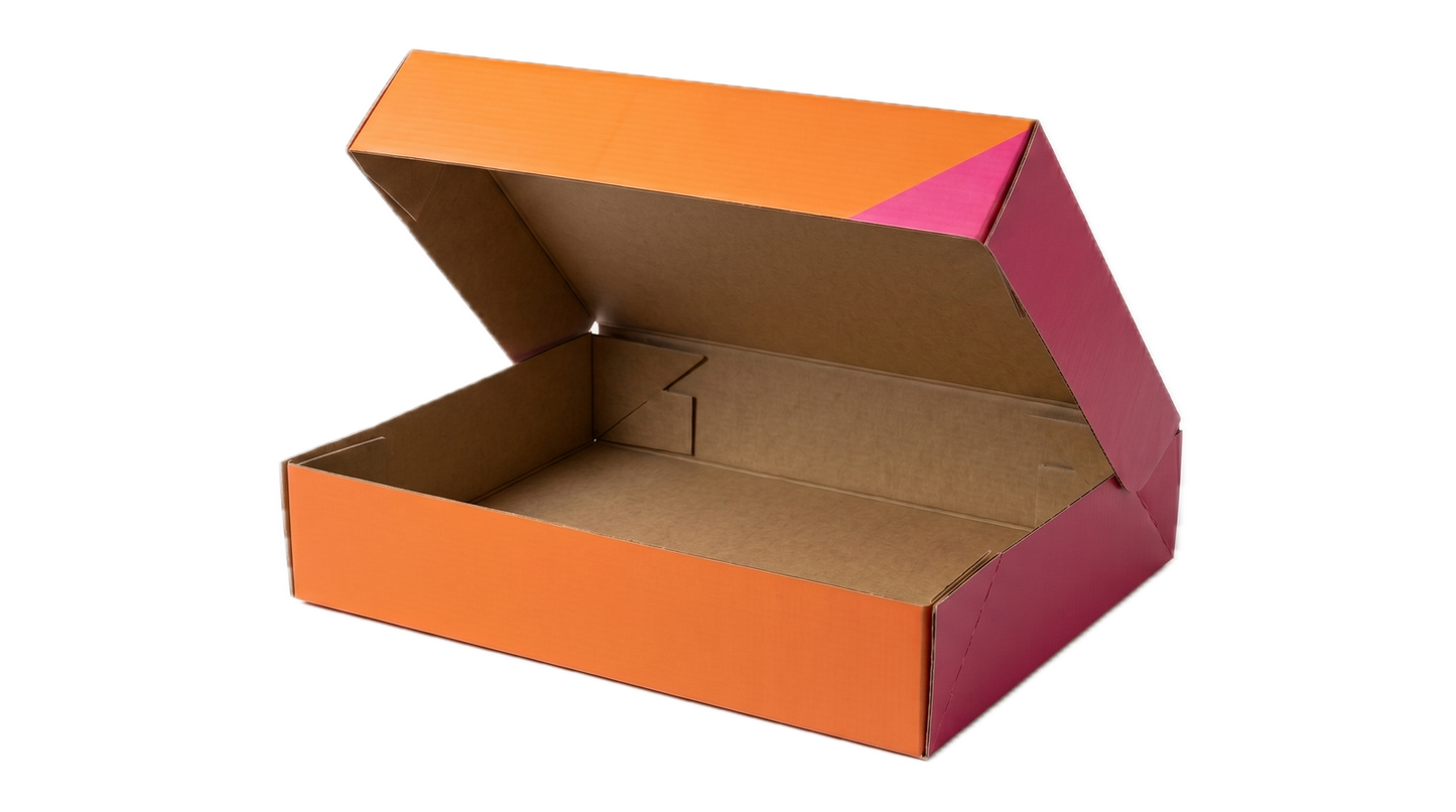 100x Flat-Pack Cardboard Packing Boxes Carton w/ Geometric Print (270x180x80mm)
