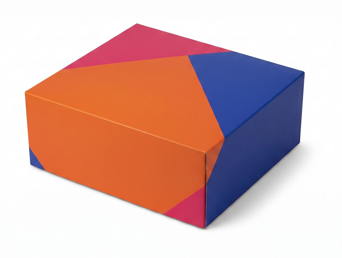 100x Large Flat-Pack Cardboard Packing Boxes Carton w/ Geometric Print (250x220x100mm)