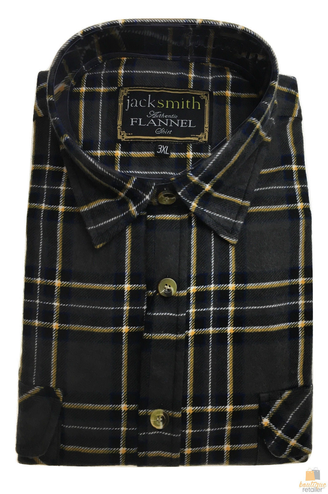 Mens Button Up FLANNELETTE SHIRT Check 100% COTTON Flannel Vintage-4