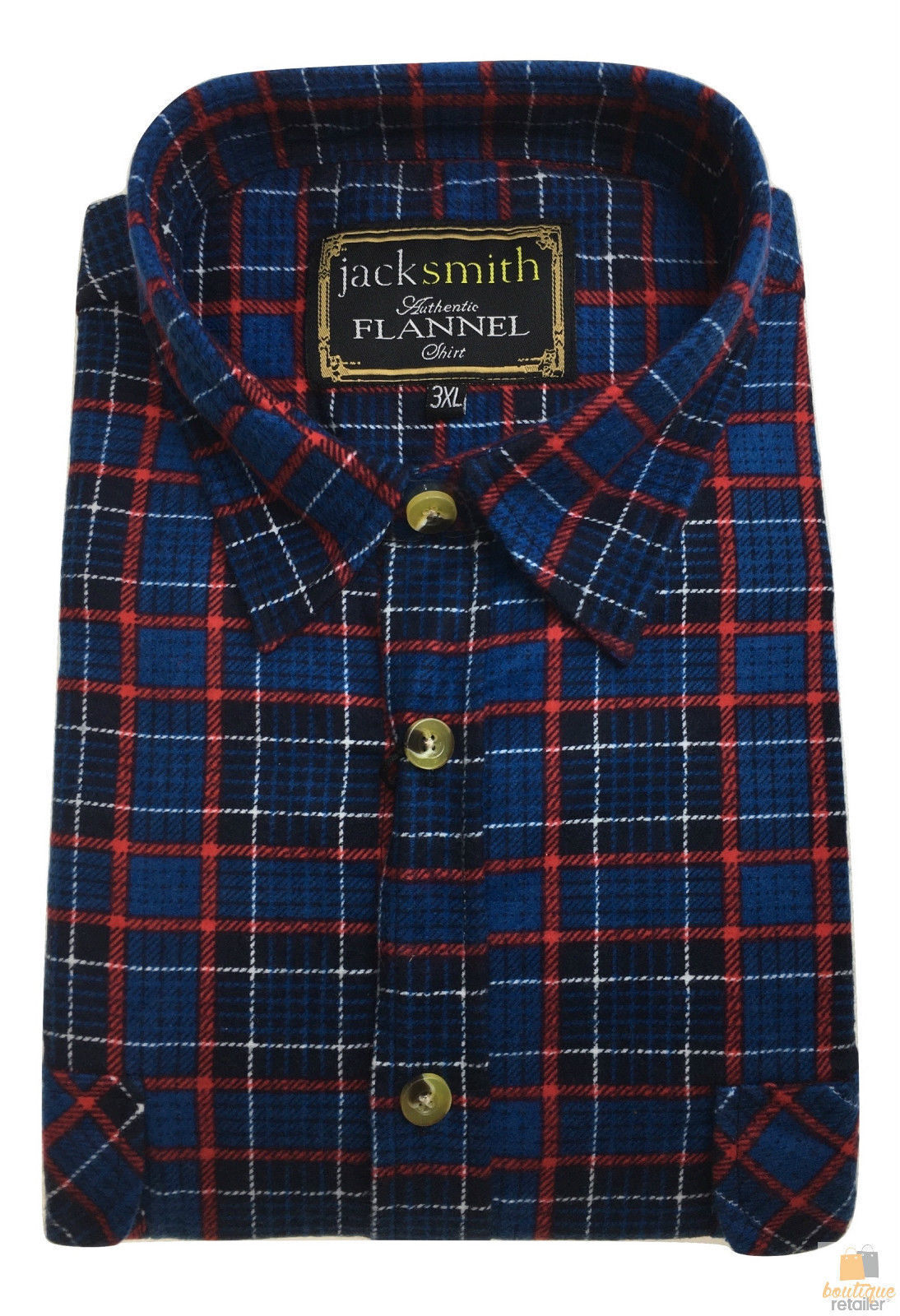 Mens Button Up FLANNELETTE SHIRT Check 100% COTTON Flannel Vintage - Red 90 (Full Placket)