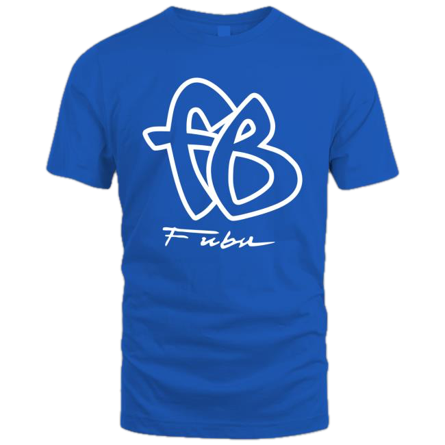 FUBU Drake Classic Logo T Shirt Top Quick Shot Tee - Cobalt Blue/White-1