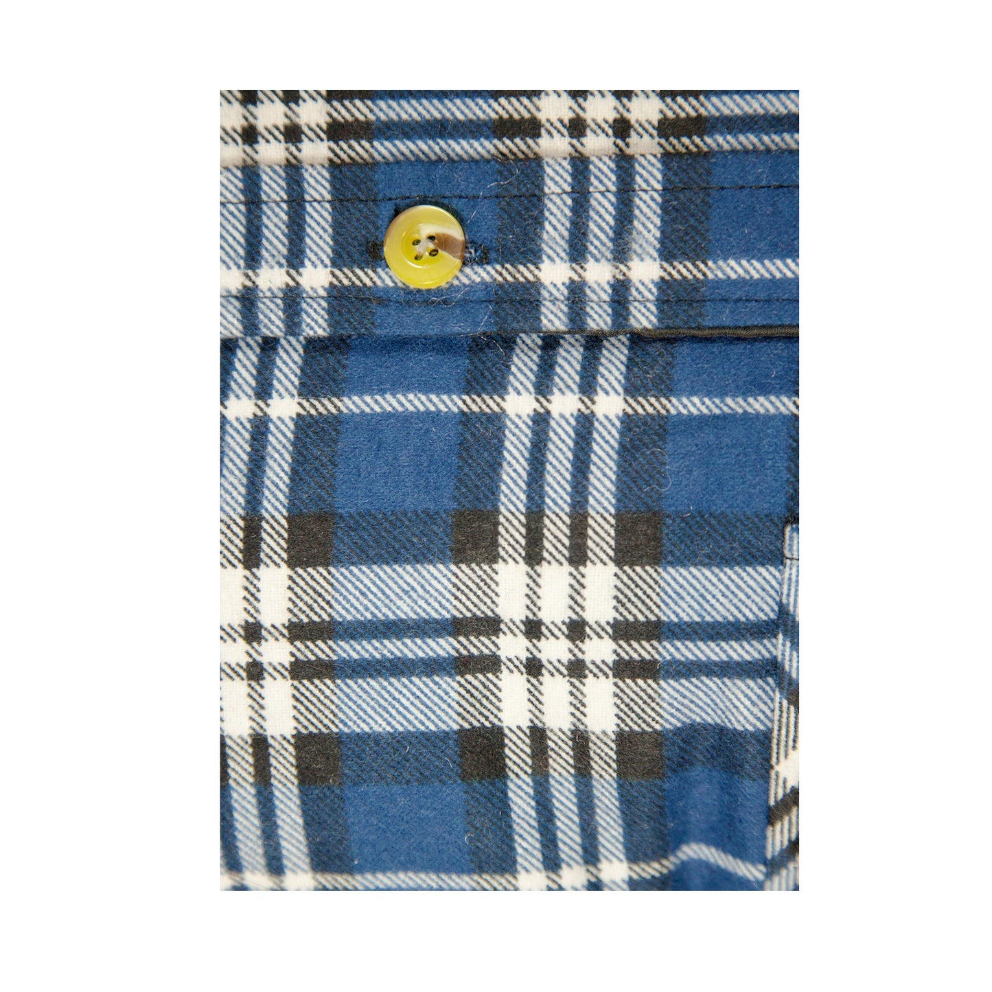 Mens Flannelette Long Sleeve Shirt 100% Cotton Check - Full Placket - Spanish Blue-3