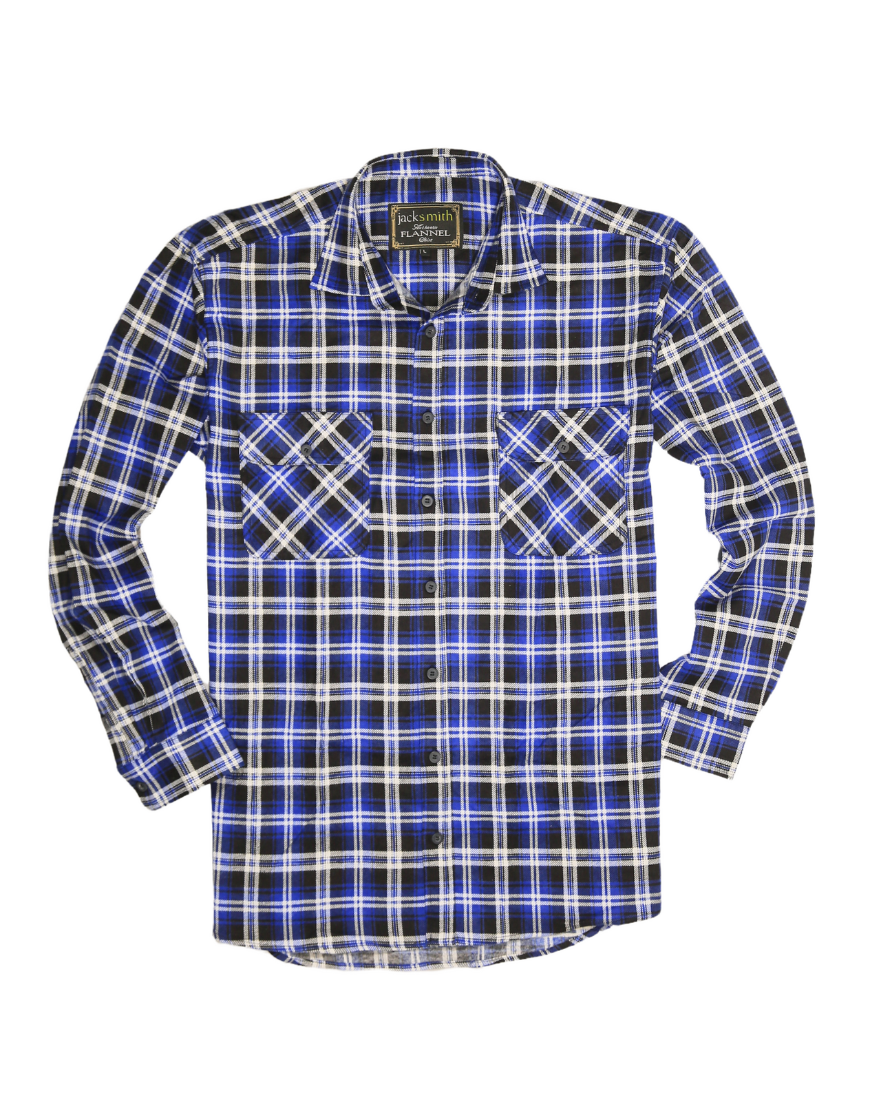 Mens 100% Cotton Flannelette Shirt Long Sleeve Check Authentic Flannel - Denim-3