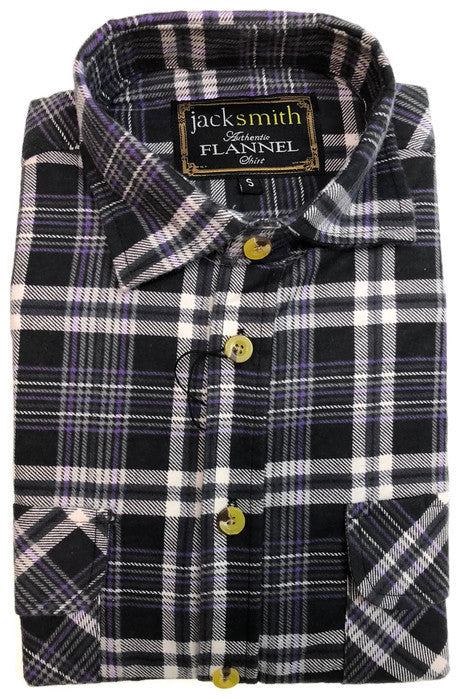 Mens Half Placket Flannelette Long Sleeve Pullover Shirt 100% Cotton Check Authentic Flannel-5
