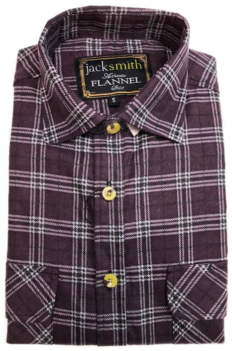 Mens Half Placket Flannelette Long Sleeve Pullover Shirt 100% Cotton Check Authentic Flannel-6