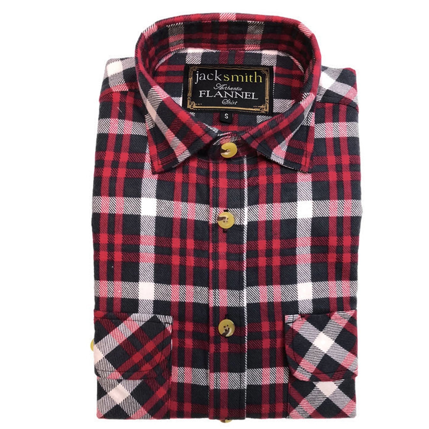 Mens Half Placket Flannelette Long Sleeve Pullover Shirt 100% Cotton Check Authentic Flannel-3