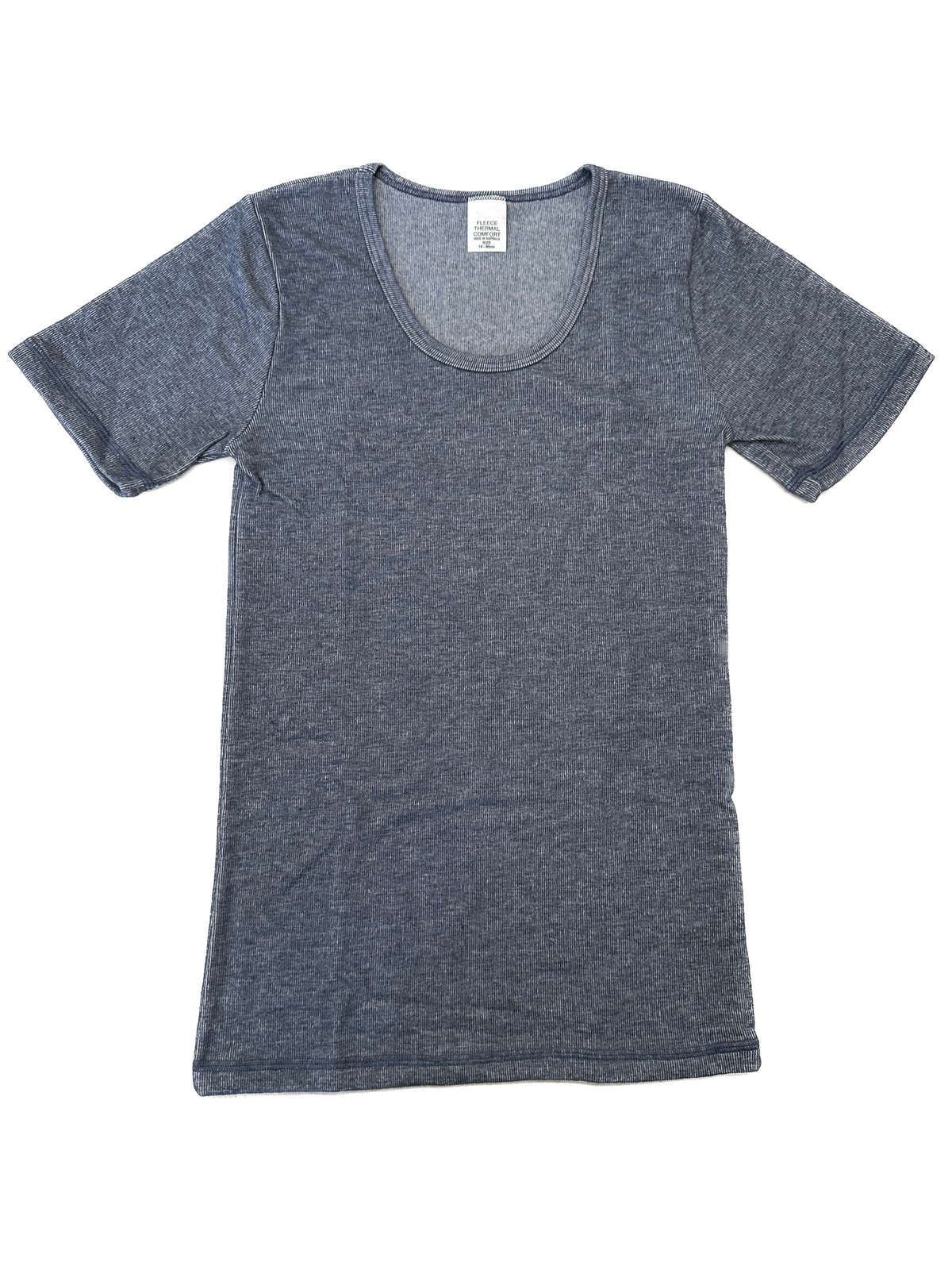 Thermal Fleece Mens Thermal Short Sleeve Top T Shirt Thermals - Navy