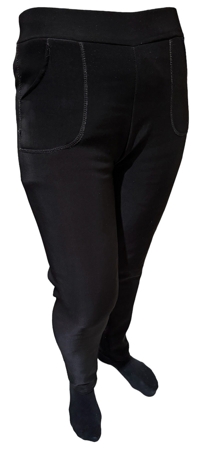 Ladies Fur Lined Thermal Leggings Womens Warm Winter Pants Stretch Skinny Leg-0