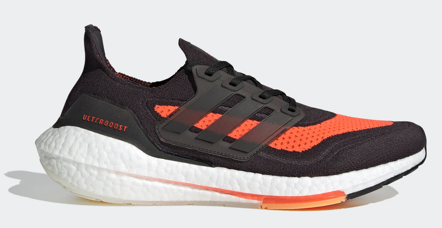 Adidas Mens Ultraboost 21 Running Sneakers Runners Shoes - Black/Orange-0