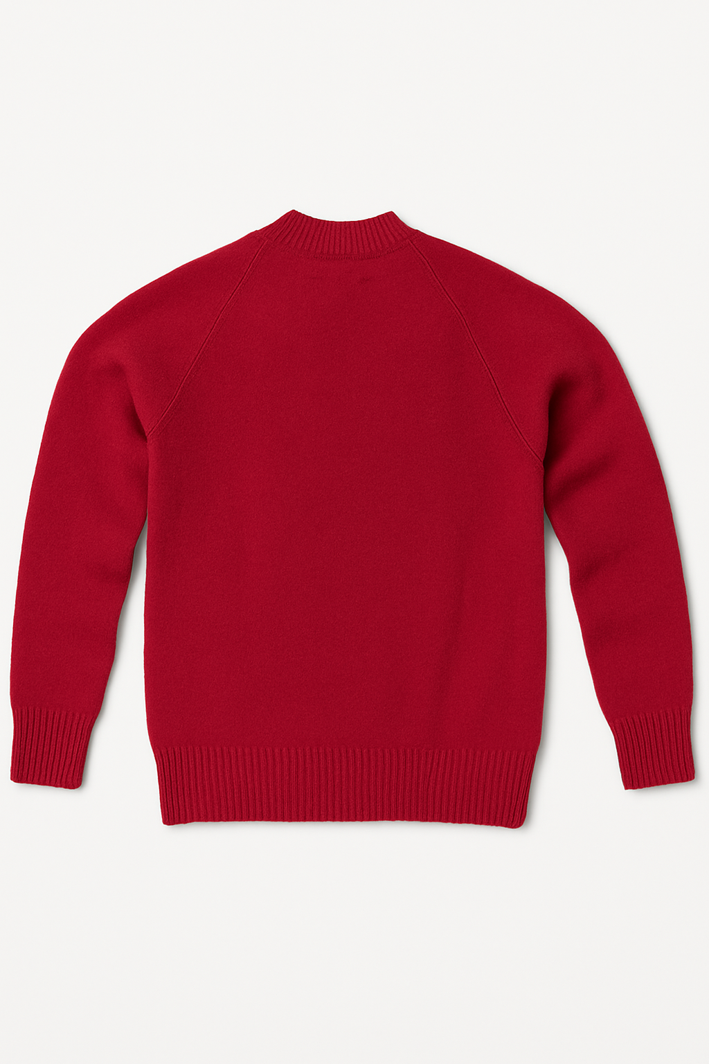 Full Zip 100% SHETLAND WOOL Up Knit JUMPER Pullover Mens Sweater Knitted - Red-3