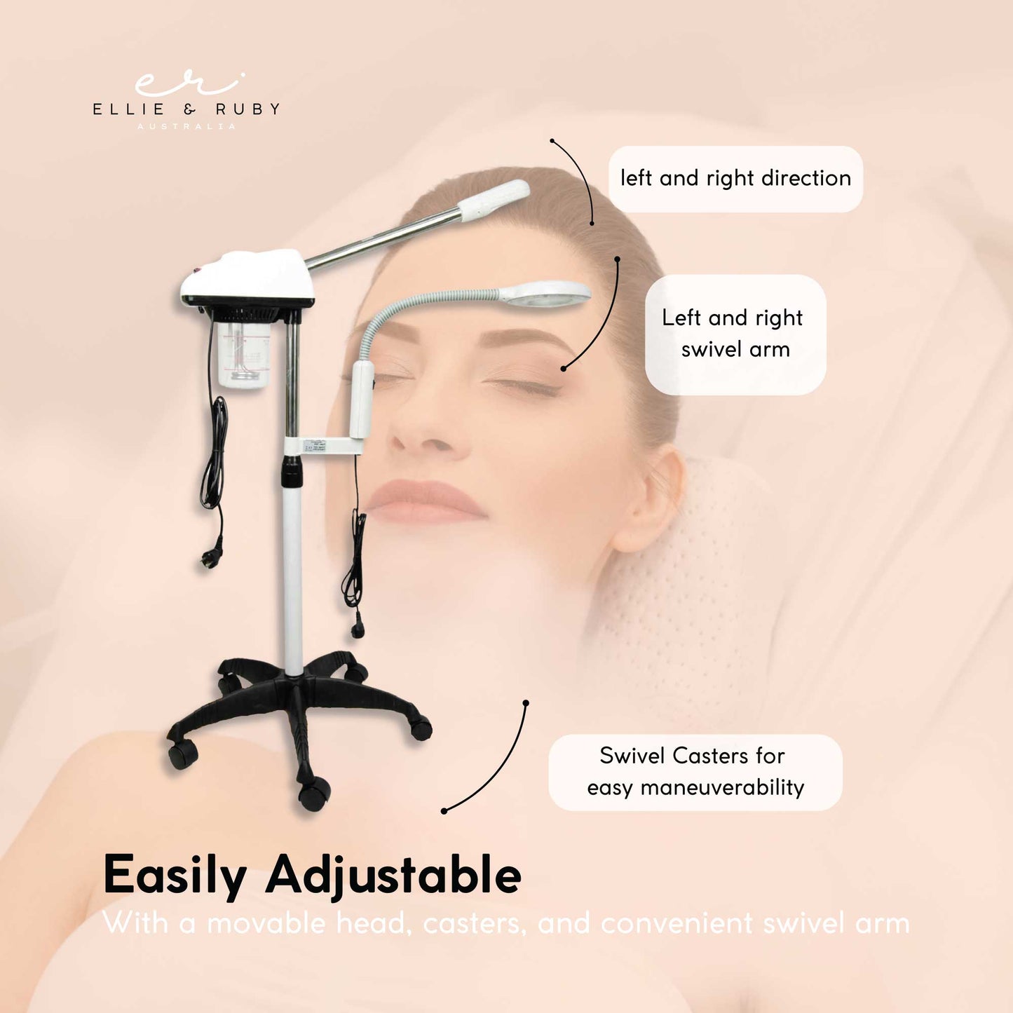 Facial Steamer and Magnifying Lamp 2in1 Beauty Machine Face Spa Magnifier Stand-3