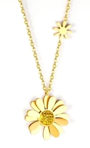 Flowers for you necklace - gold – Tarnish Proof Jewellery-0