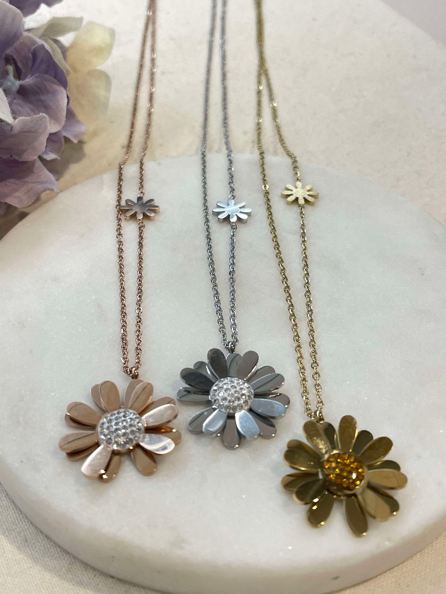 Flowers for you necklace - rose gold – Tarnish Proof Jewellery-3