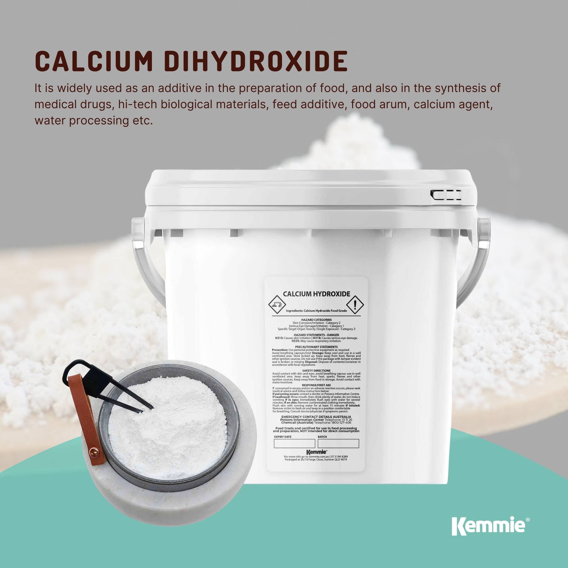 Food Grade Calcium Hydroxide Powder Tubs - FCC Hydrated Slaked Pickling Bulk-4