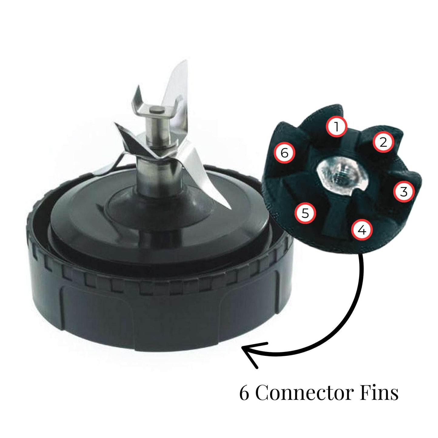 For Nutri Ninja Extractor Blade - 6 Fin Connection Replacement Blender Parts-1