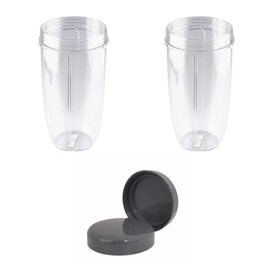 For Nutribullet 2 Tall Cups + 2 Stay Fresh Lid For Nutri 600 and 900 Models-0