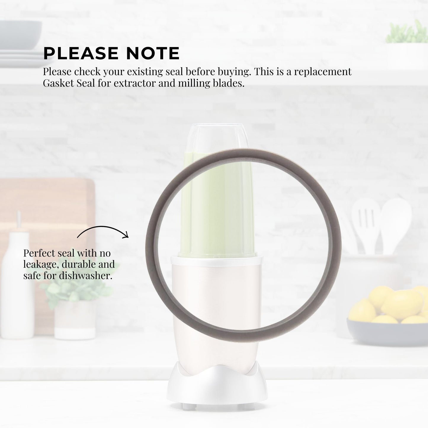For Nutribullet Short Cup + Fliptop Lid + Grey Seal - For 900 and 600 Models-3