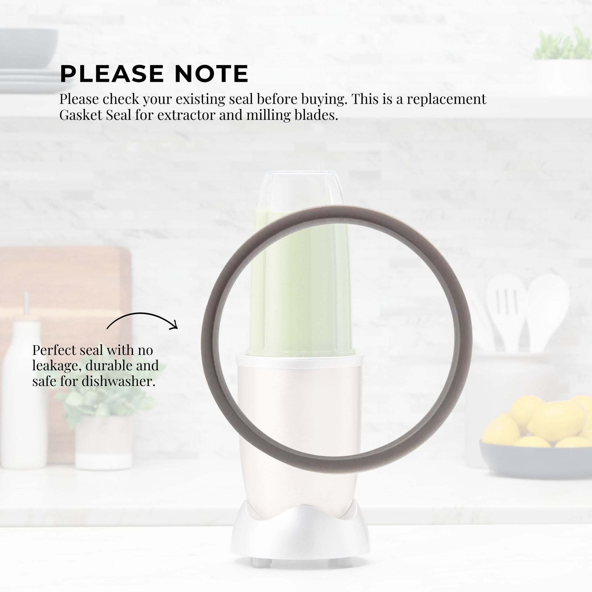 For Nutribullet Short Cup + Fliptop Lid + Grey Seal - For 900 and 600 Models-3