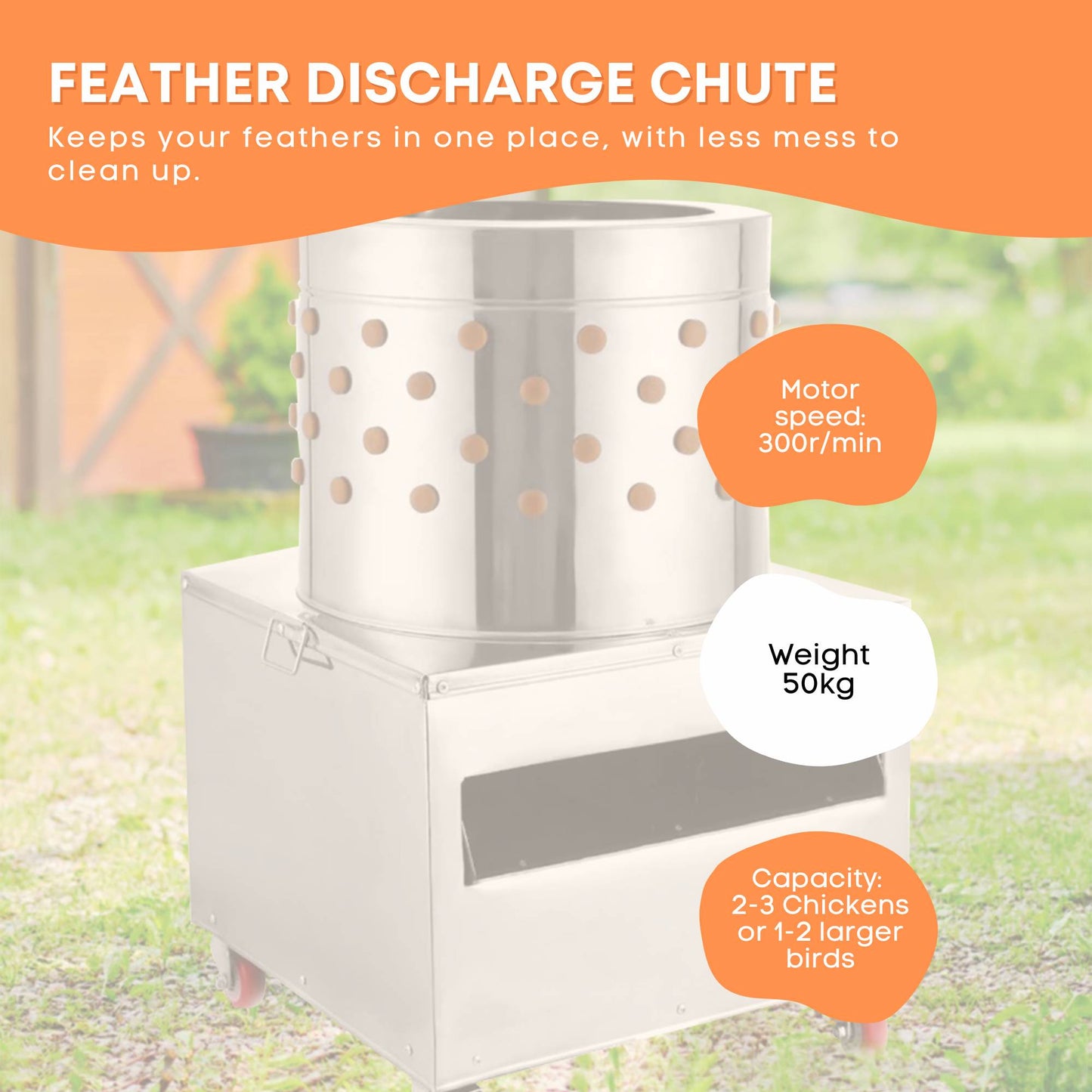 50cm Chicken Feather Plucker Electric Automatic Machine - Poultry Turkey-3