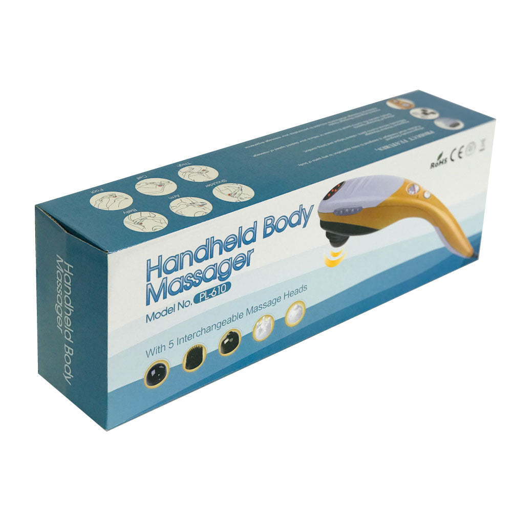 Full Body Handheld Massager Machine Champagne - 6 Massage Heads Neck Shoulder-1