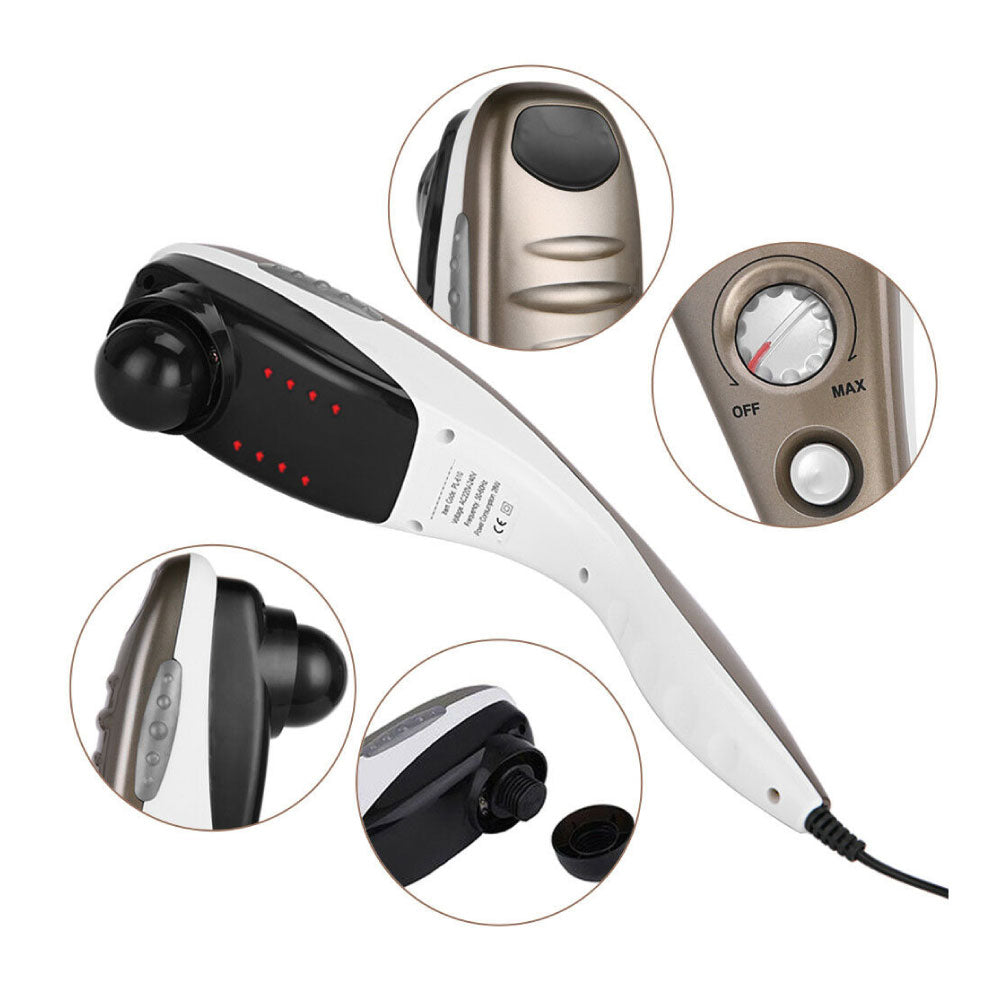 Full Body Handheld Massager Machine Champagne - 6 Massage Heads Neck Shoulder-3