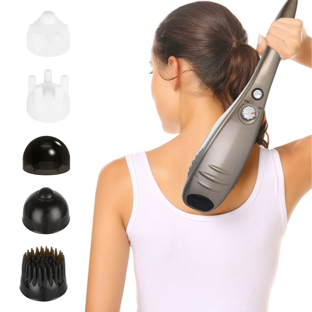 Full Body Handheld Massager Machine Champagne - 6 Massage Heads Neck Shoulder-4