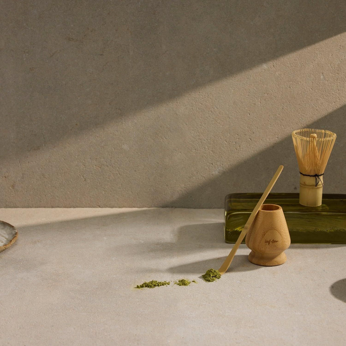 Leaf & Bean 3pcs Bamboo Japanese Matcha Making Set (Whisk, Scoop & Holder)