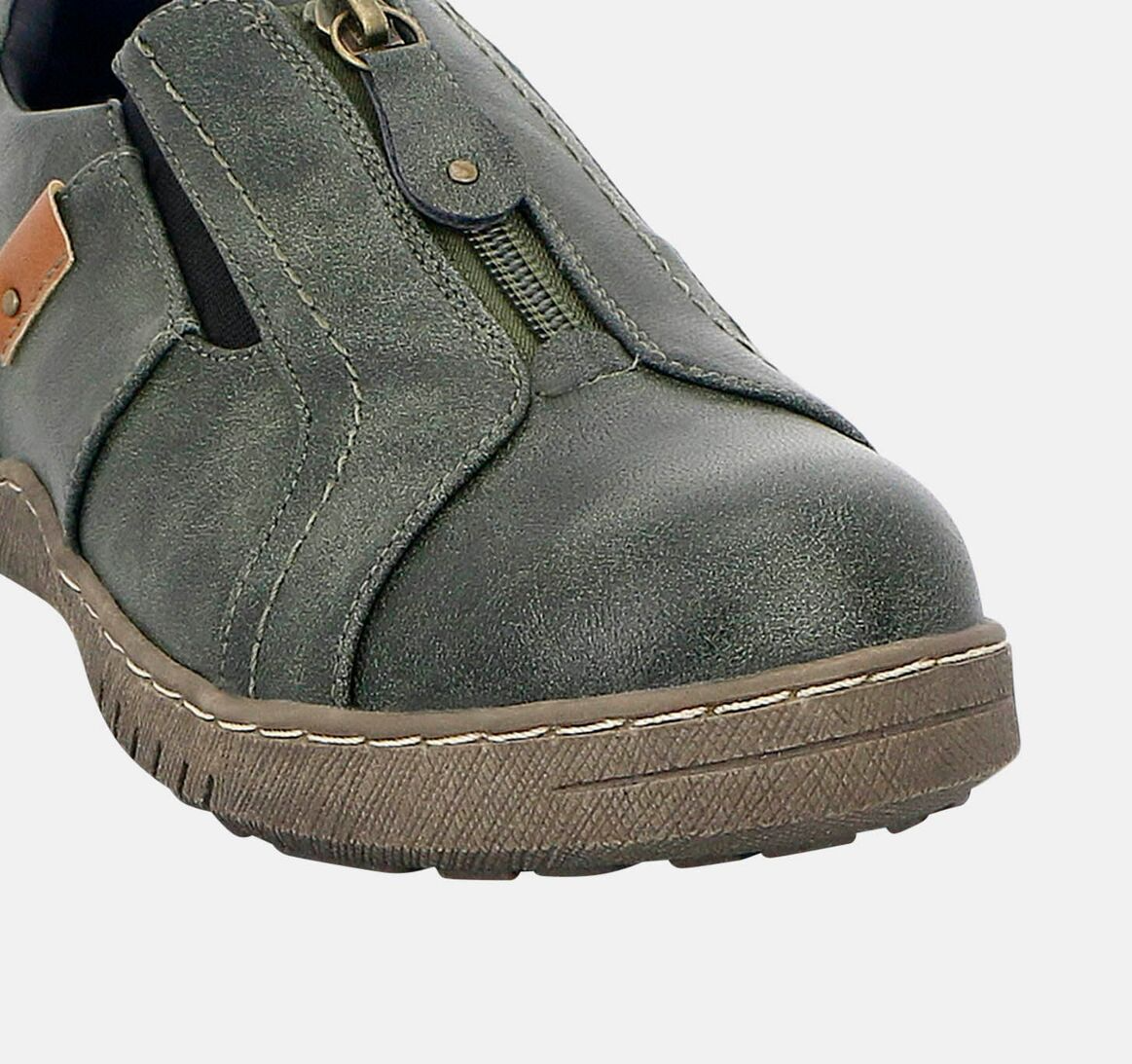 Panache Womens Inda Walking Shoes w/ Zip in Khaki