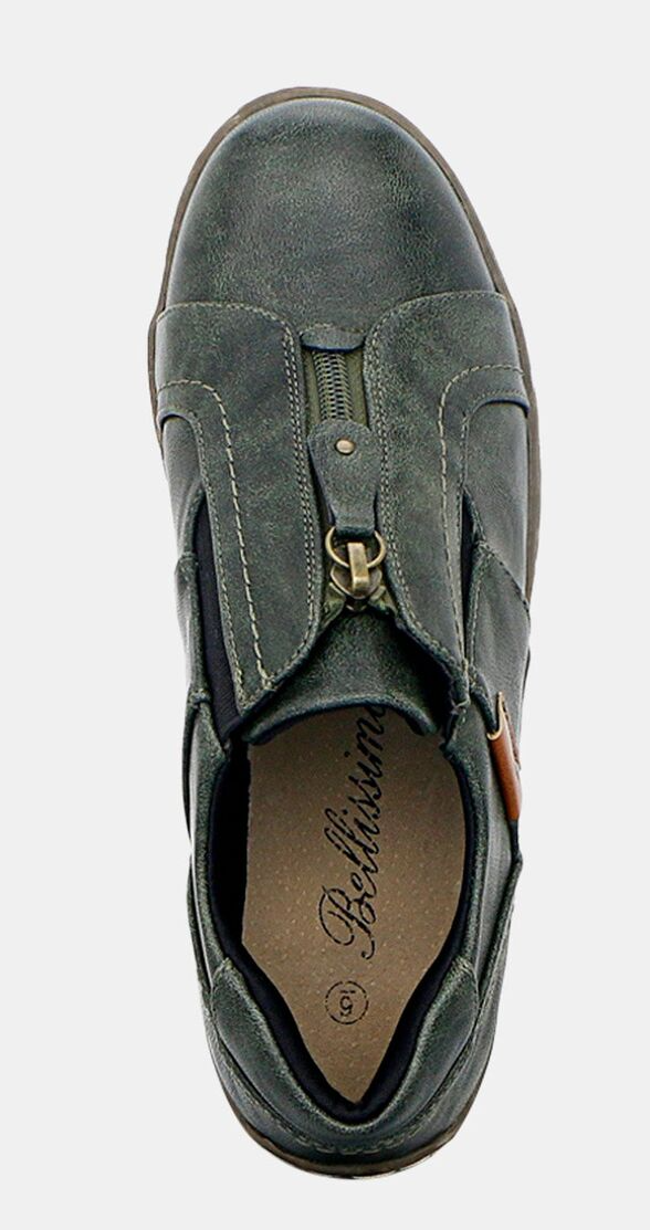 Panache Womens Inda Walking Shoes w/ Zip in Khaki