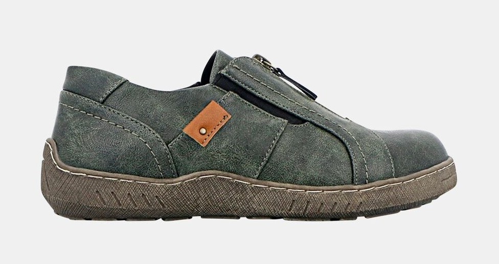 Panache Womens Inda Walking Shoes w/ Zip in Khaki