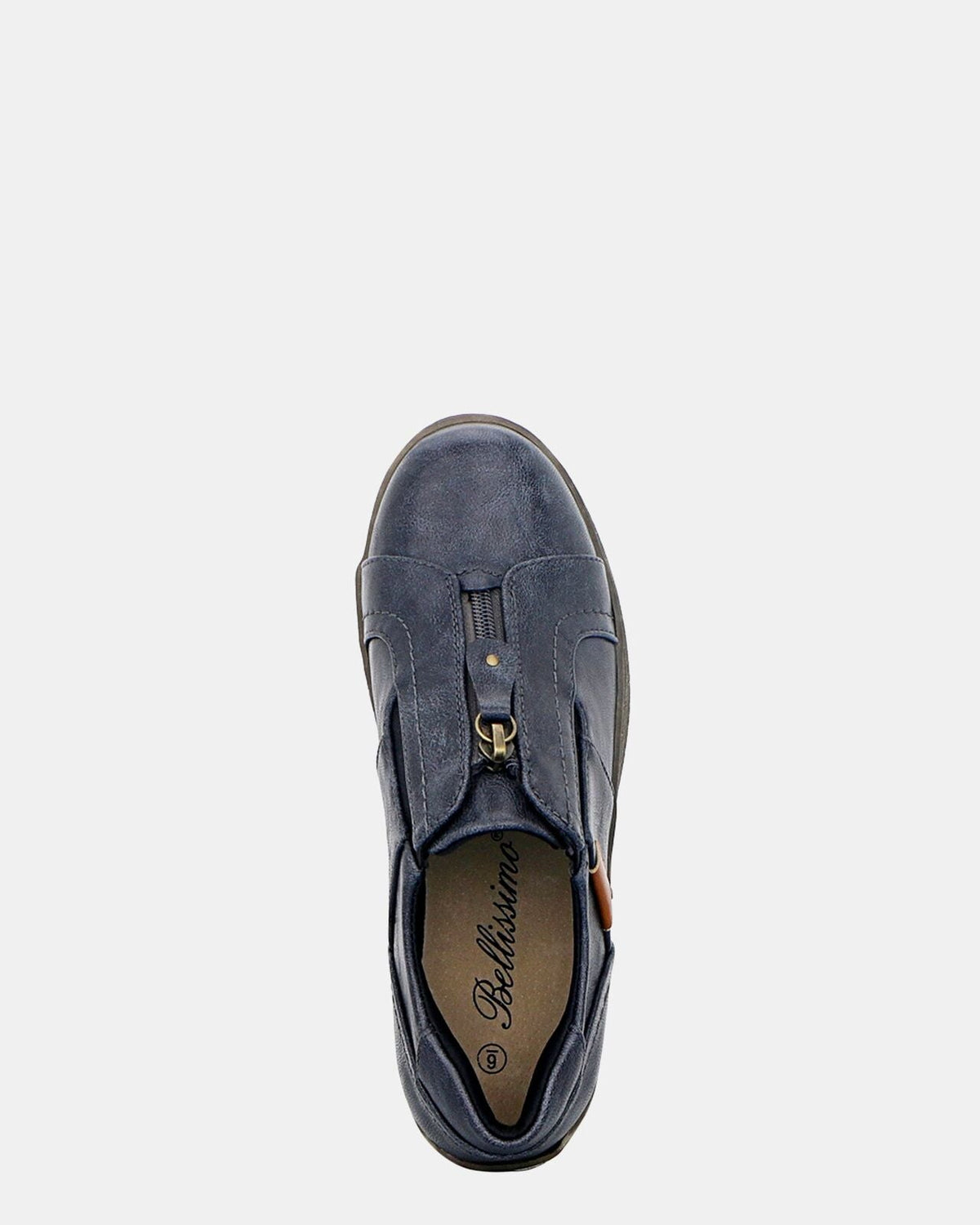 Panache Womens Inda Walking Shoes w/ Zip in Navy