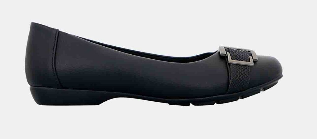 Panache Womens Katoa Ballet Flats Shoes Comfortable Classic Casual in Black