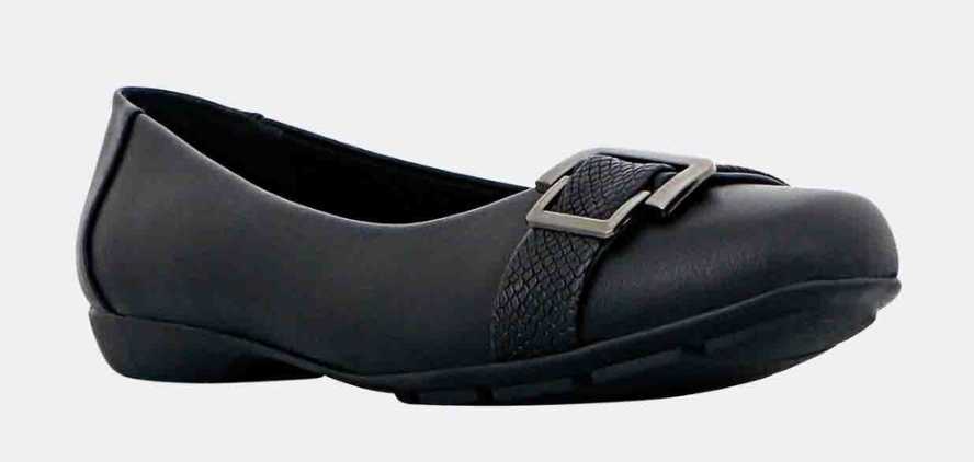 Panache Womens Katoa Ballet Flats Shoes Comfortable Classic Casual in Black