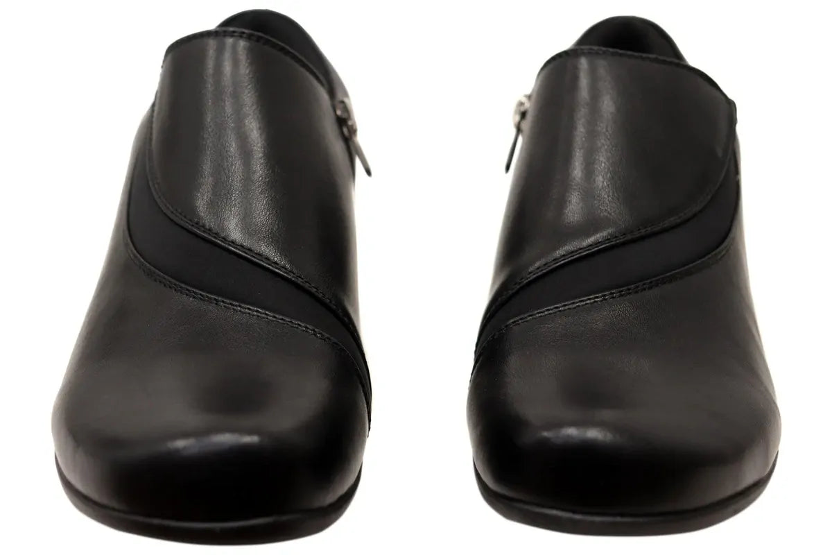 Panache Womens Raegan Comfortable Low Heel Shoes in Black