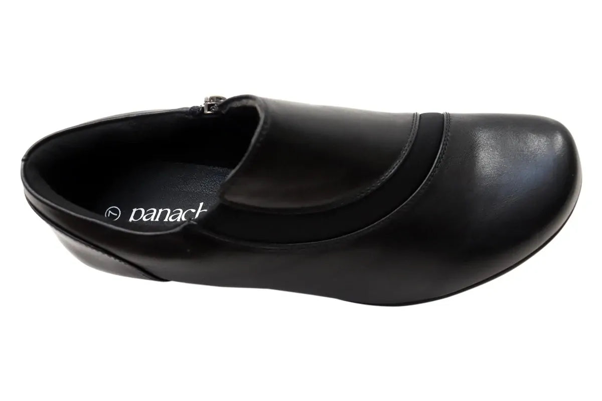 Panache Womens Raegan Comfortable Low Heel Shoes in Black