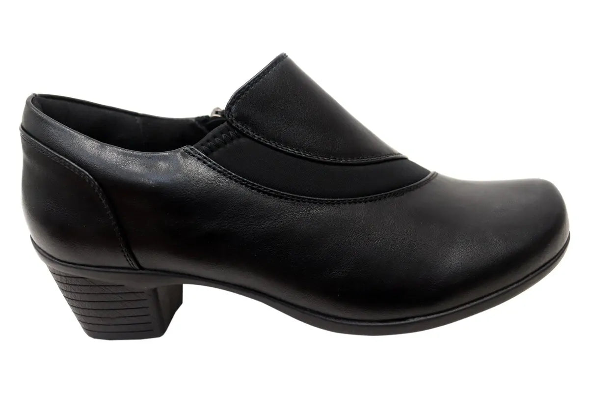 Panache Womens Raegan Comfortable Low Heel Shoes in Black