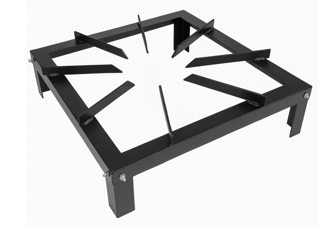 Heavy Duty Sturdy Metal Gas Burner Stand BBQ Barbecue in Black 38x38x10cm